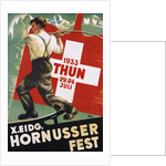 Poster for 1933 "Hornusser Fest" in Thun, Switzerland by Clare