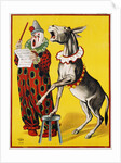 Poster Depicting a Clown and Donkey Singing by Anonymous