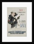 Gee!! I Wish I Were a Man - I'd Join the Navy Recruitment Poster by Howard Chandler Christy