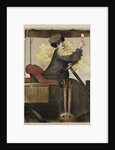 Poster with Woman in Vintage Automobile Holding Up Sherry Glass by Ramon Casas Carbo