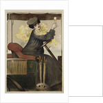 Poster with Woman in Vintage Automobile Holding Up Sherry Glass by Ramon Casas Carbo