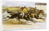 Late 19th Century Poster of Racehorses Crossing the Finish Line by Anonymous