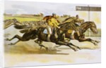 Late 19th Century Poster of Racehorses Crossing the Finish Line by Anonymous