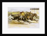 Late 19th Century Poster of Racehorses Crossing the Finish Line by Anonymous