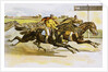 Late 19th Century Poster of Racehorses Crossing the Finish Line by Anonymous