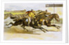Late 19th Century Poster of Racehorses Crossing the Finish Line by Anonymous