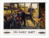 On Early Shift Railroad Advertisement Poster by Terence Tenison Cuneo