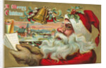 A Merry Christmas - Santa's List Postcard by Anonymous