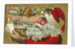 A Merry Christmas - Santa's List Postcard by Anonymous