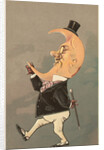 Postcard of the Cresent Moon as the Face of a Man by Anonymous