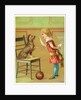 Trade Card of a Girl Training a Terrier Dog by Anonymous