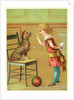 Trade Card of a Girl Training a Terrier Dog by Anonymous