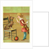 Trade Card of a Girl Training a Terrier Dog by Anonymous