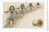 J & P Coats Trade Card of Frog Cyclists by Anonymous