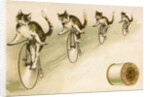 J&P. Coats Trade Card with Cats Bicycling by Anonymous