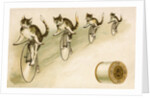 J&P. Coats Trade Card with Cats Bicycling by Anonymous