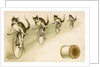 J&P. Coats Trade Card with Cats Bicycling by Anonymous