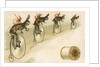 J.&P. Coats Trade Card with Rabbits Bicycling by Anonymous