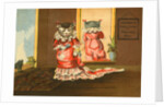 DeLand's Baking Powder Trade Card of a Cat in a Red Dress by Anonymous