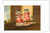 DeLand's Baking Powder Trade Card of a Cat in a Red Dress by Anonymous