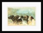 Trade Card with the Profiles of Five Different Dog Breeds by Anonymous