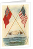 Postcard of Handshake and Flags Across the Ocean by Anonymous