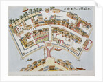 Plan of the Dutch Factory in the Island of Desima, at Nagasaki, Book Illustration from Illustrations of Japan ... Anecdotes of the Reigning Dynasty of the Djoguns by Isaac Titsingh