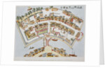 Plan of the Dutch Factory in the Island of Desima, at Nagasaki, Book Illustration from Illustrations of Japan ... Anecdotes of the Reigning Dynasty of the Djoguns by Isaac Titsingh