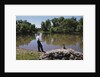 Boy Fishing with Stick and Can of Worms by Anonymous