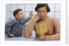 Disappointed Mother Reading Son's Report Card by Anonymous