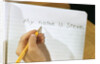 Schoolboy Writing Name in Notebook by Anonymous