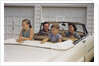Family Sitting in Car Outside Garage by Anonymous
