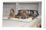 Family Sitting in Car Outside Garage by Anonymous