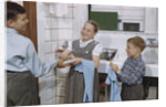 Siblings Drying Dishes by Anonymous