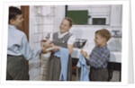 Siblings Drying Dishes by Anonymous
