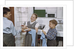 Siblings Drying Dishes by Anonymous