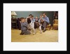 Boy Playing with the Family Dog by Anonymous