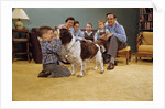 Boy Playing with the Family Dog by Anonymous