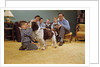 Boy Playing with the Family Dog by Anonymous