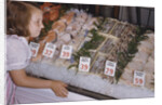 Girl Looking at Seafood Display by Anonymous