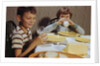 Children Drinking Milk at Dinner Table by Anonymous