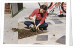 Woman Gardening by Anonymous