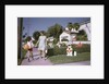 Mother and Son Walking by Christmas Decorations on Yards by Anonymous