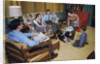 Family in Living Room with Dog by Anonymous