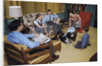 Family in Living Room with Dog by Anonymous
