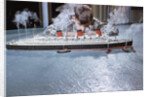 Boy Playing with Toy Ocean Liner by Anonymous
