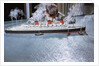 Boy Playing with Toy Ocean Liner by Anonymous