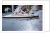 Boy Playing with Toy Ocean Liner by Anonymous