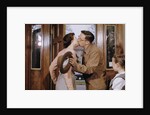 Husband and Wife Kissing Goodbye by Anonymous