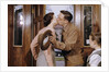 Husband and Wife Kissing Goodbye by Anonymous